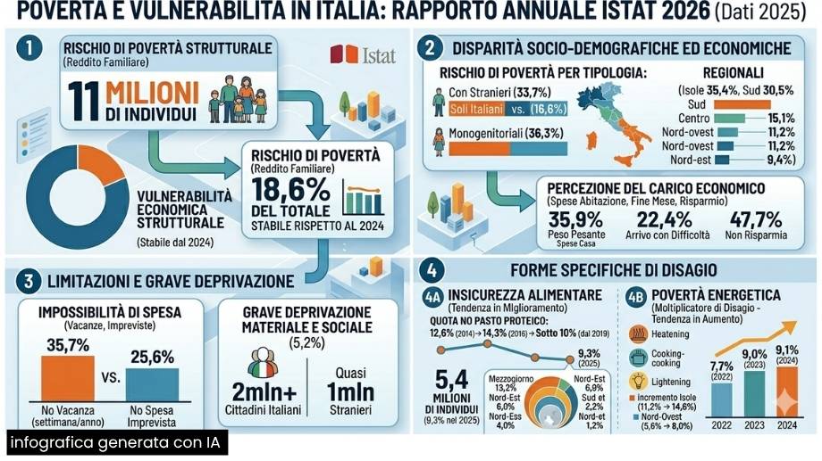 il rapporto sulla povertà in italia secondo il rapporto Istat