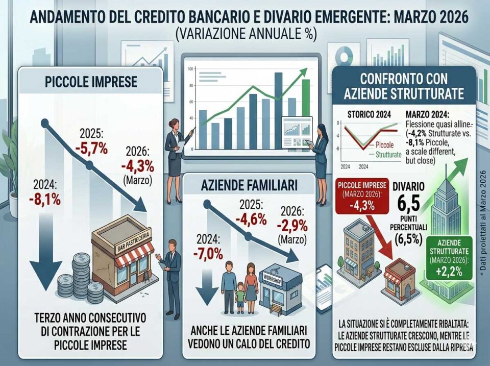 Banche: Unimpresa, per pmi e aziende familiari prestiti -4,3% a inizio 2026
